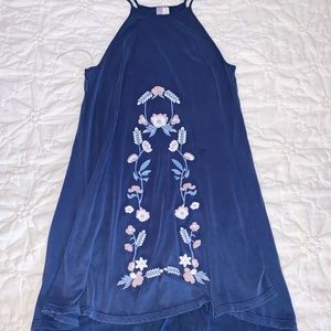 EMBROIDERED HALTER DRESS!